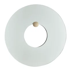 Castellum wall mirror Ø80 cm, Clear-travertine