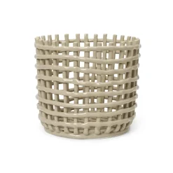 Ceramic braided basket Ø23.5 cm, cashmere