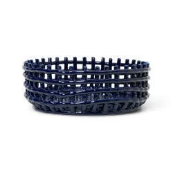Ceramic braided bowl, blue