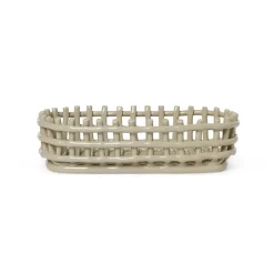 Ceramic plated basket oval 15x30 cm, Cashmere