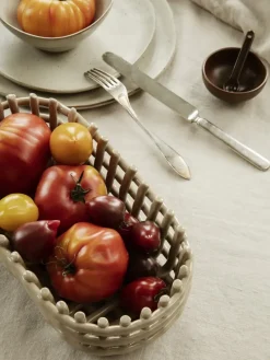 Ceramic plated basket oval 15x30 cm, Cashmere