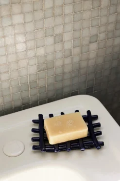 Ceramic soap dish 10x14.5 cm, Blue