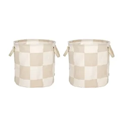 Chess storage baskets medium 2-pack, Clay-offwhite