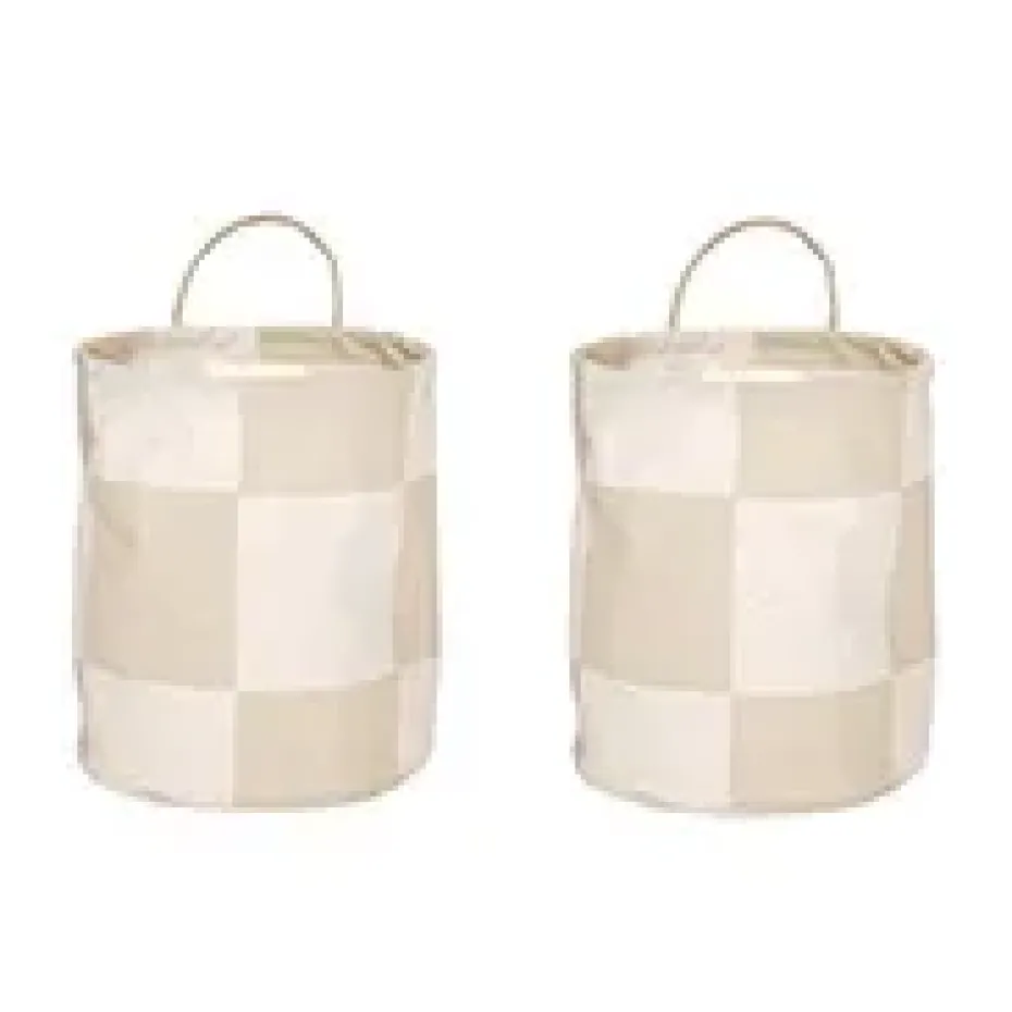 Chess storage baskets small 2-pack, Clay-offwhite