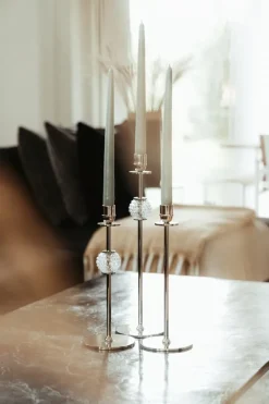 Chiaro Di Luna candle sticks 30 cm, Nickel-plated brass
