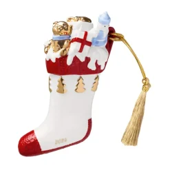 Christmas Classics Christmas ornament boot, White-red