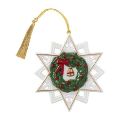 Christmas Classics star ornament, White-Green