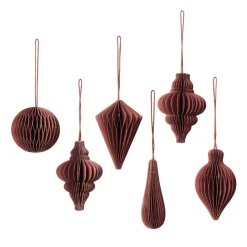 Christmas mix decoration 6-pack, Pompeian red