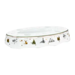 Christmas morning Story candle holder, White