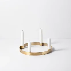 Circle brass candleholder, small