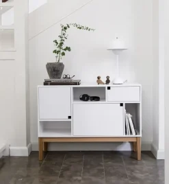 Citti 6x3 cabinet, White. stand in oak matt lacquered