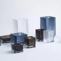 City lights 3 candle holder, Clear