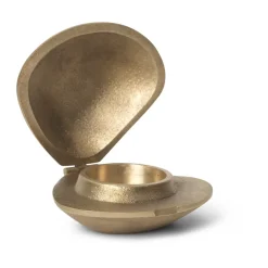 Clam candle holder, Brass