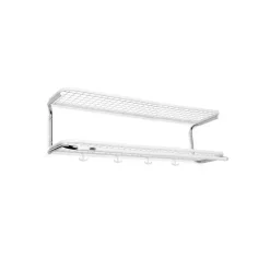 Classic 650 hat shelf, White/chrome, 2 levels, 90 cm