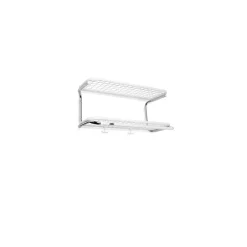 Classic 650 hat shelf, White/chrome, 2 levels, 60 cm