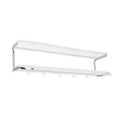 Classic 650 hat shelf, White/chrome, 2 levels, 120 cm