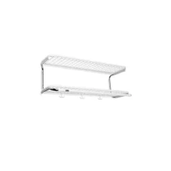 Classic 650 hat shelf, White/chrome, 2 levels, 70 cm