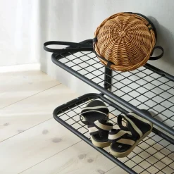 Classic 650 shoe shelf, Black/black, 2 levels, 120 cm