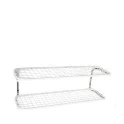 Classic 650 shoe shelf, White/chrome, 2 levels, 120 cm