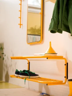 Classic shoe rack 120 cm, Sun yellow