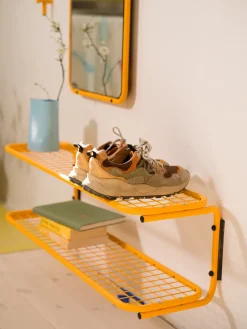 Classic shoe rack 100 cm, Sun yellow