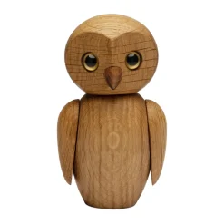 Clever owl decoration 10 cm, Oak