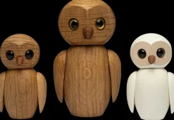 Clever owl decoration 10 cm, Oak