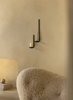 Clip tealight holder wall 20 cm, Black