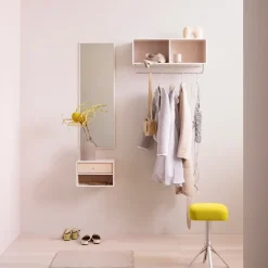 COAT hat shelf with clothes rails, Fennel 144, incl. suspension