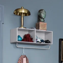COAT hat shelf with clothes rails, Fennel 144, incl. suspension