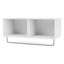 COAT hat shelf with clothes rails, New white