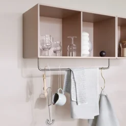 COAT hat shelf with clothes rails, Graphic 100, incl. suspension