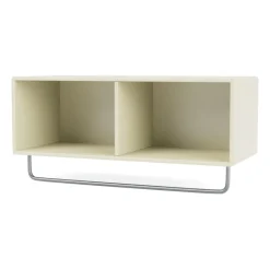 COAT hat shelf with clothes rails, Vanilla