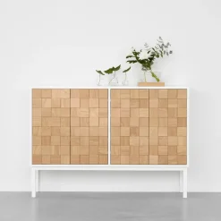 Collect 2016 low cupboard, White oiled oak-white
