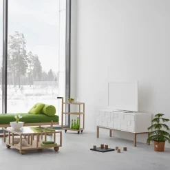 Collect 2010 media bench with leg, Oak leg