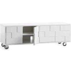 Collect 2010 media bench with hjul, White