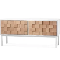 Collect 2016 media bench with leg, White oiled oak-white