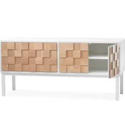 Collect 2016 media bench with leg, White oiled oak-white