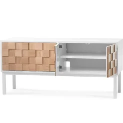 Collect 2016 media bench with leg, White oiled oak-white