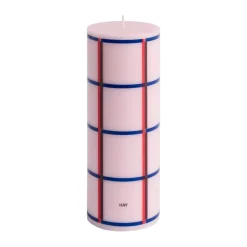 Column Candle block candle medium 20 cm, Light pink-red-bordeaux-dark blue