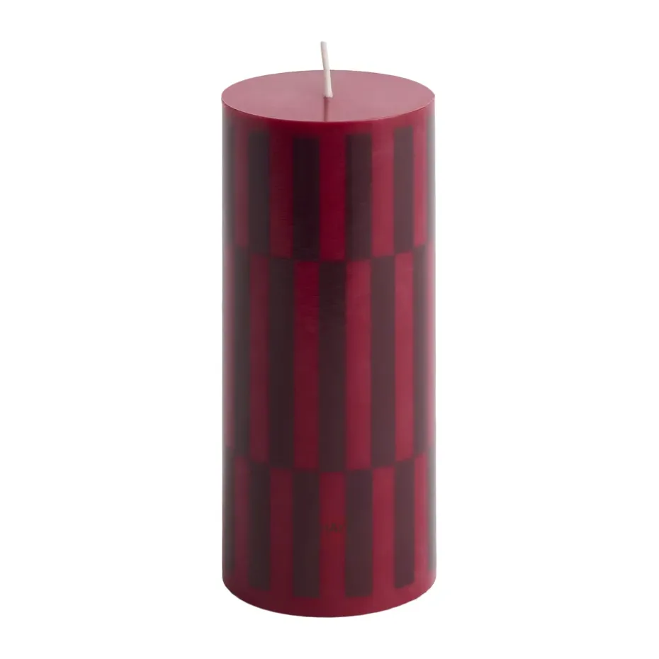Column Candle block candle small 15 cm, Wine-bordeaux