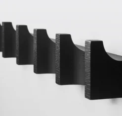 Column coat rack 49 cm, Black stained oak