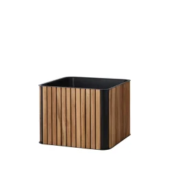 Combine plant pot, Teak, lava grey