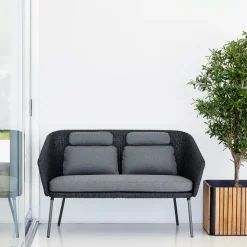 Combine plant pot, Teak, lava grey