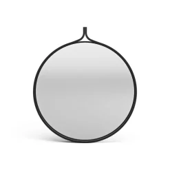 Comma Mirror round Ø52 cm, Ash black oiled