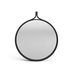 Comma Mirror round Ø40 cm, Ash black oiled