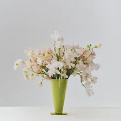 Conical vase, Light green-dark lime, small