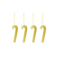 Cooee bauble brass 4-pack, Candy cane