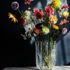 Crackle vase 27 cm, clear