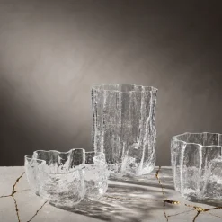 Crackle vase 27 cm, clear